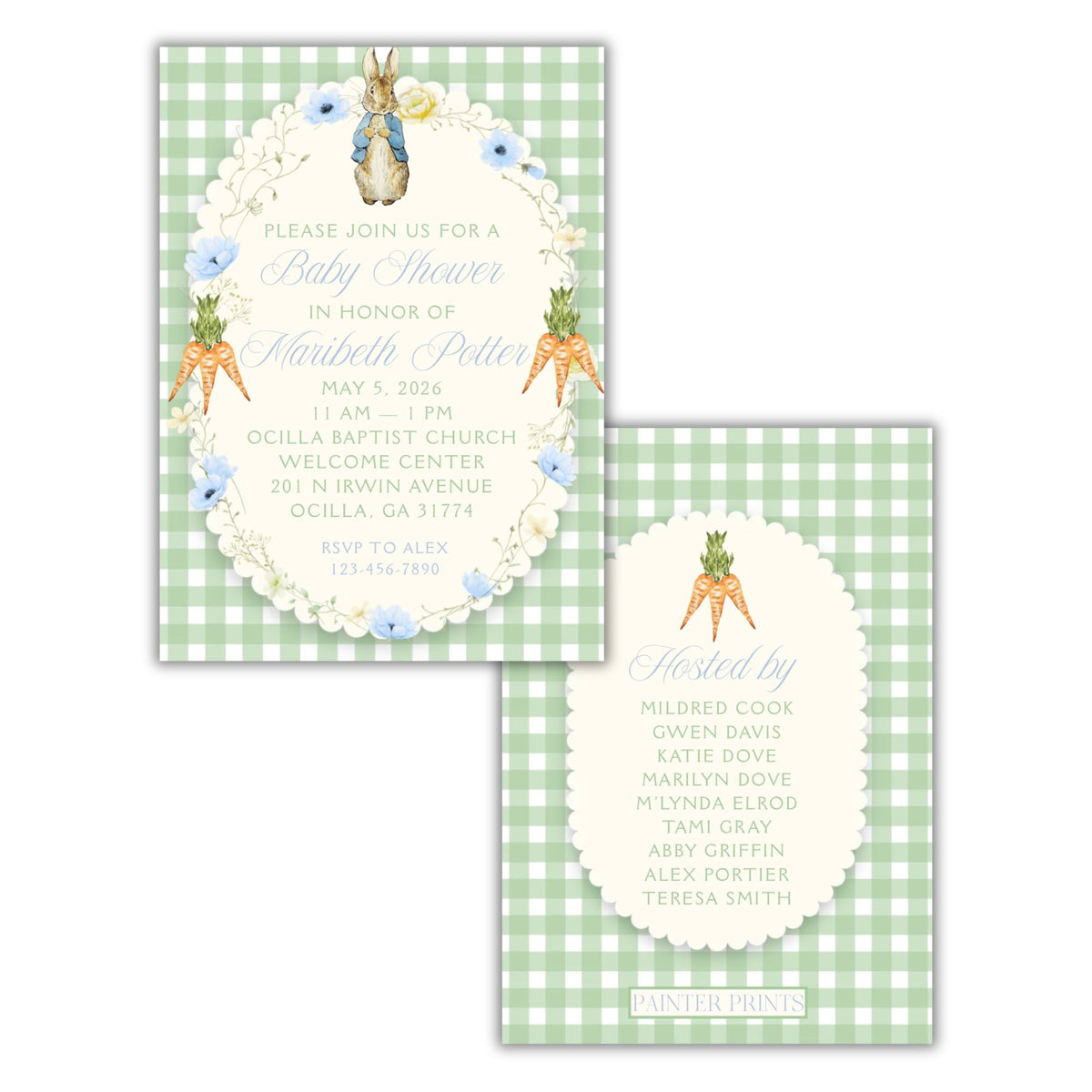Peter Rabbit Baby Shower Invite