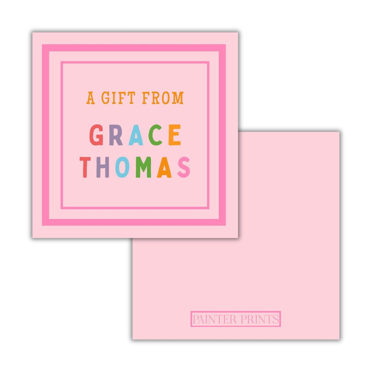 Colorblock Gift Tag - Pink