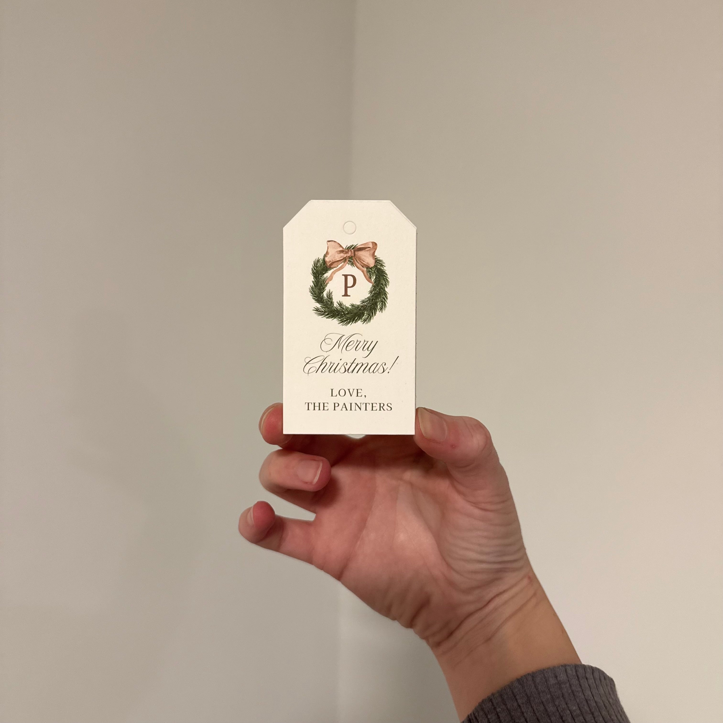 Rustic Wreath Christmas Tags