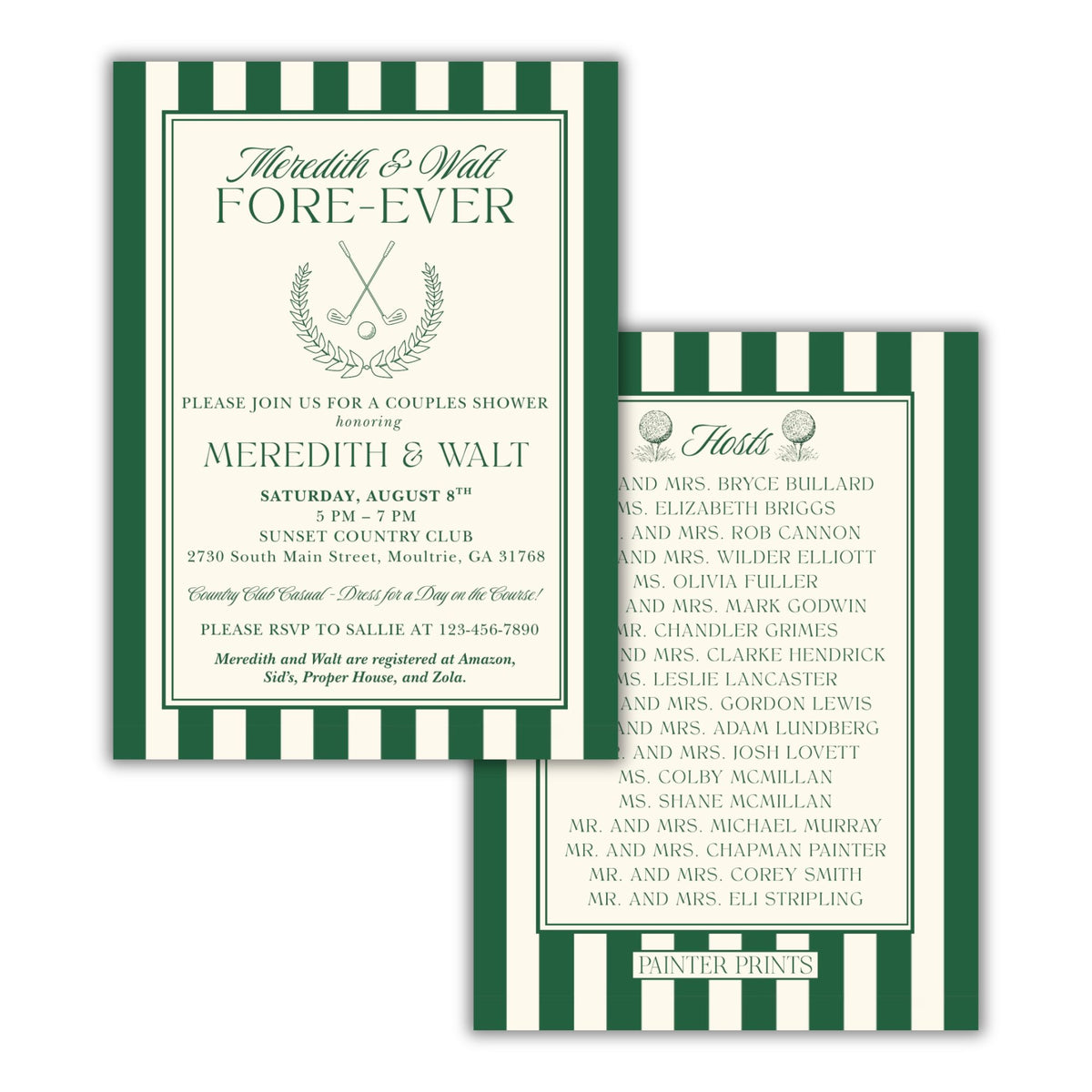 Classic Golf Wedding Shower Invite