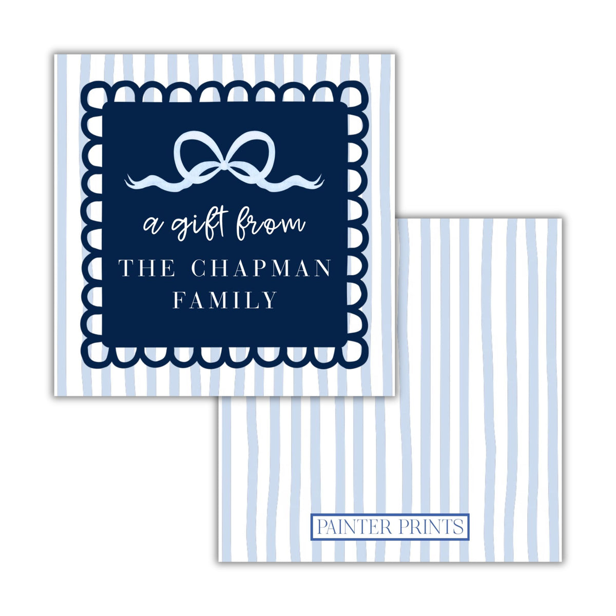 Blues & Bows Gift Tag