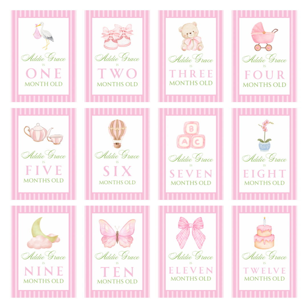 The Girly Girl Milestone Cards