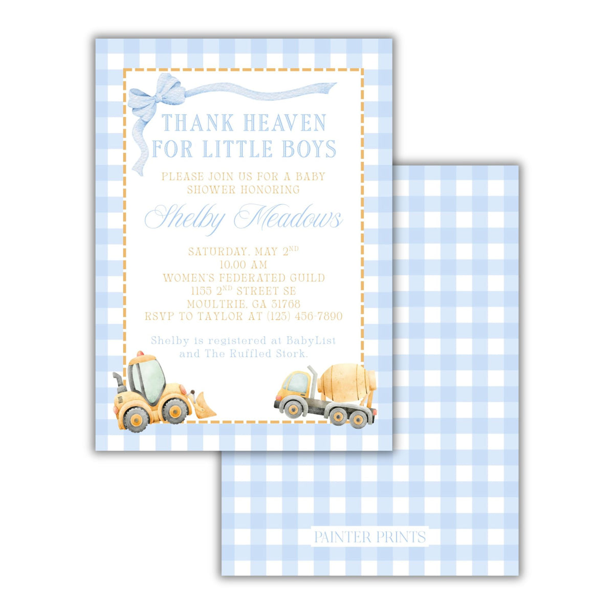Construction Baby Shower Invite