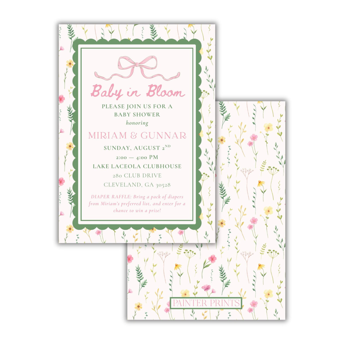 Baby in Bloom Baby Shower Invite