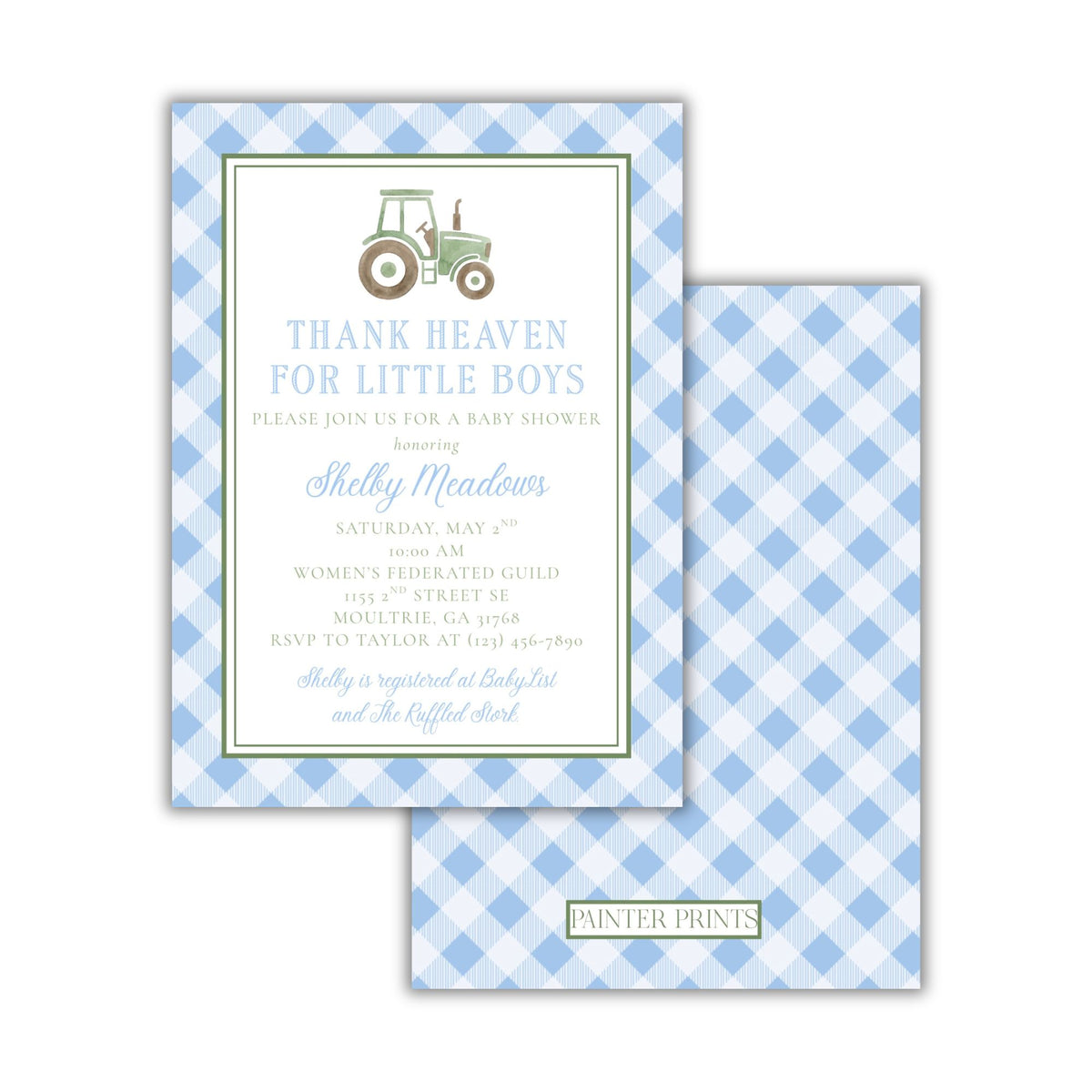 Tractor Baby Shower Invite