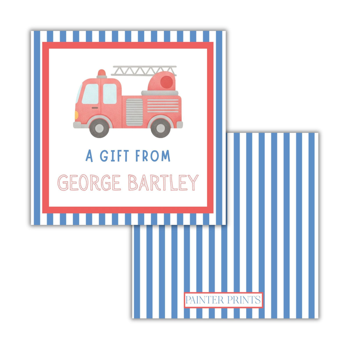 Firetruck Gift Tag