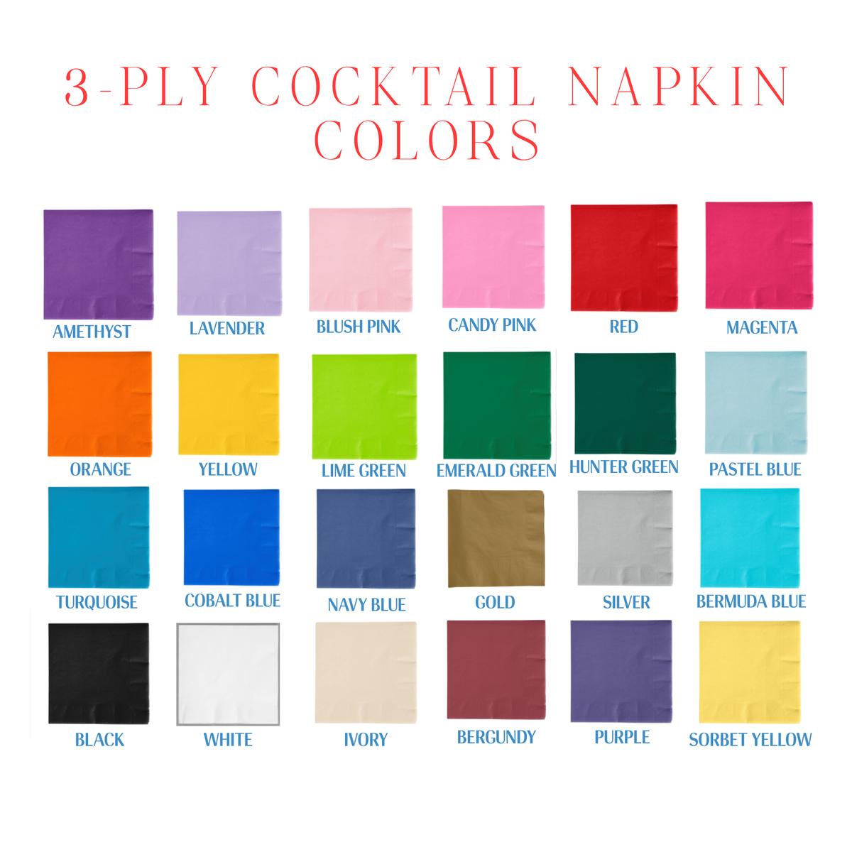 3-Ply Cocktail Napkins