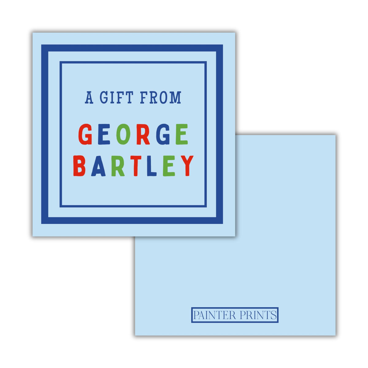 Colorblock Gift Tag - Blue
