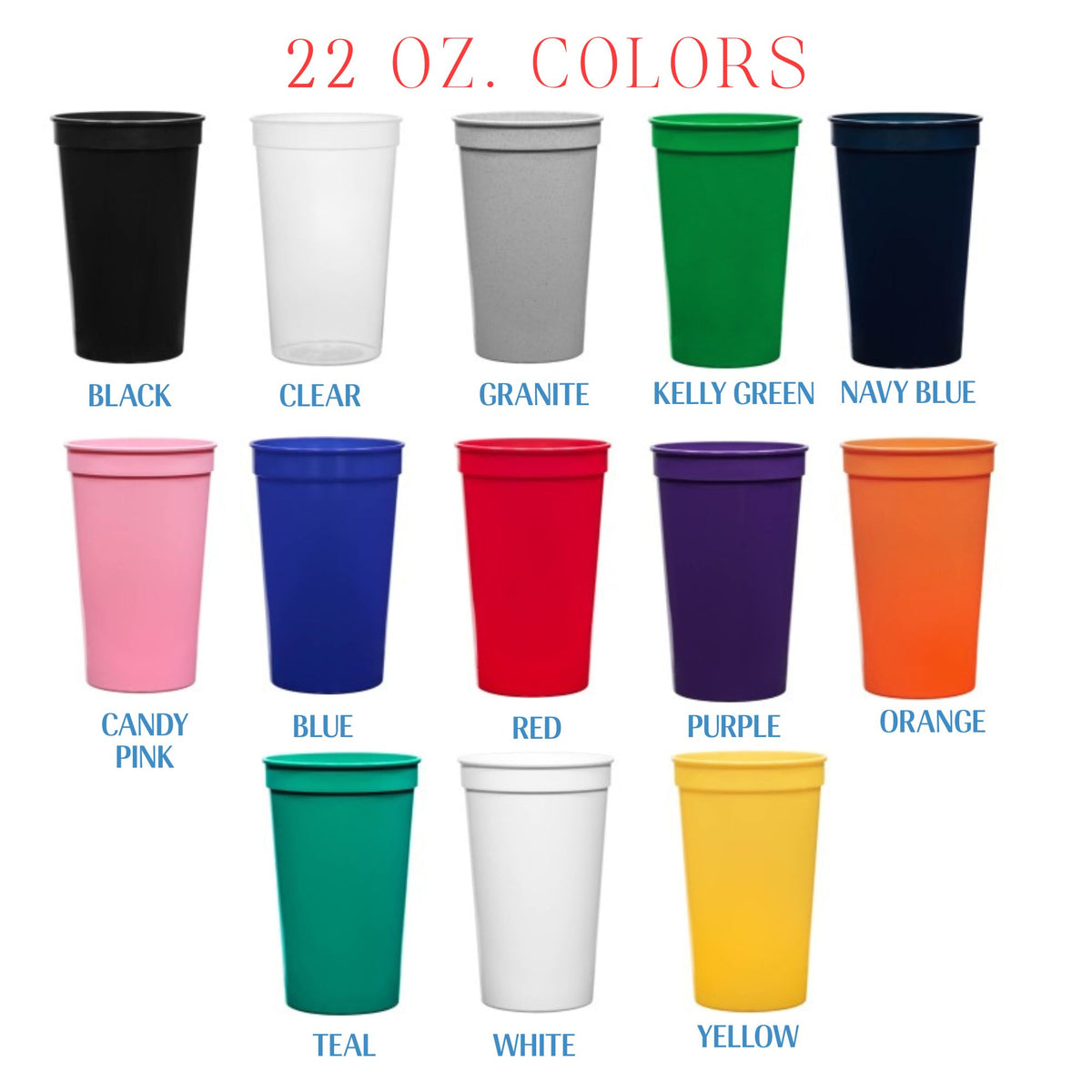 Custom Stadium Cups - 1 Imprint Color