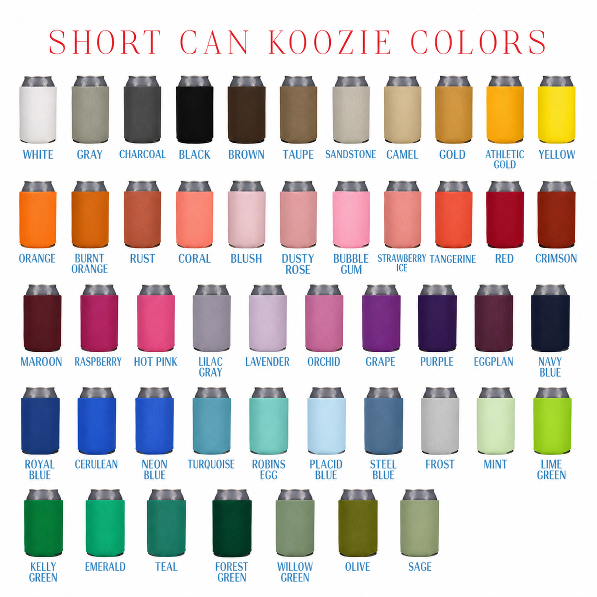 Custom Short Can Koozies