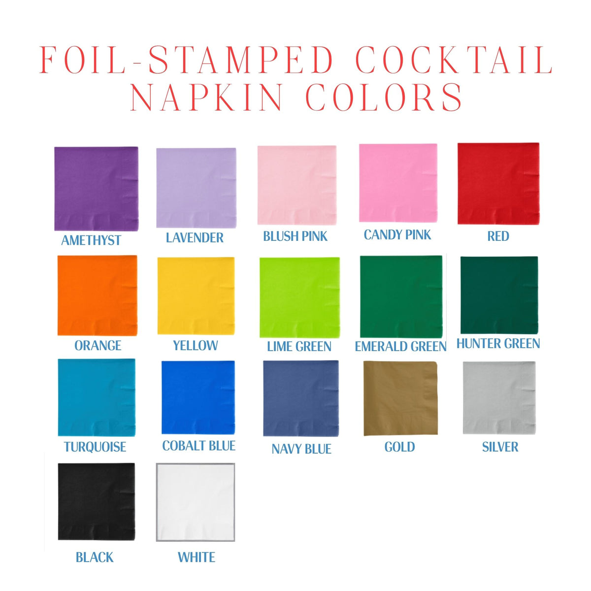 Foil-Stamped Cocktail Napkins