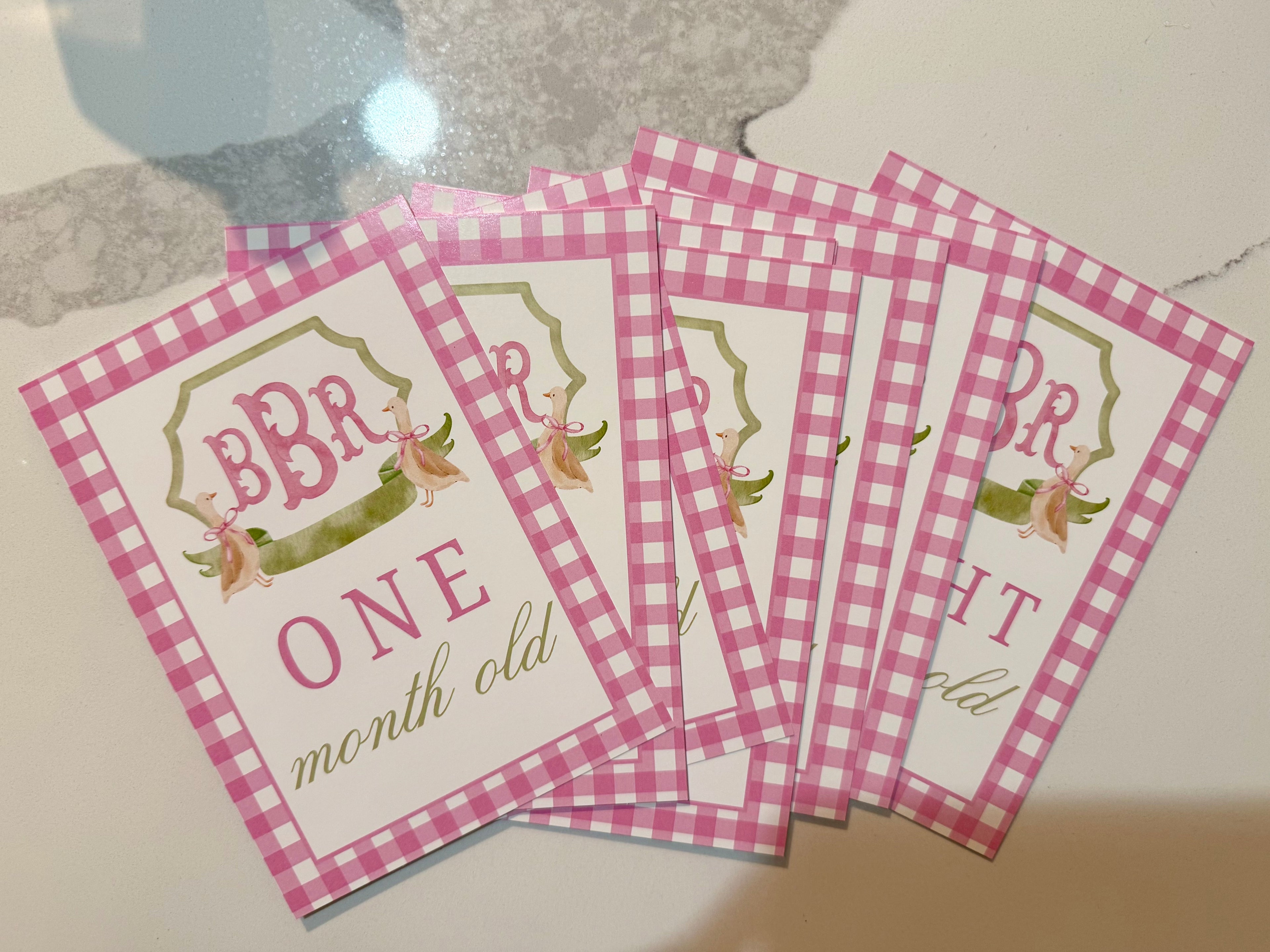 Pink Duck Milestone Cards